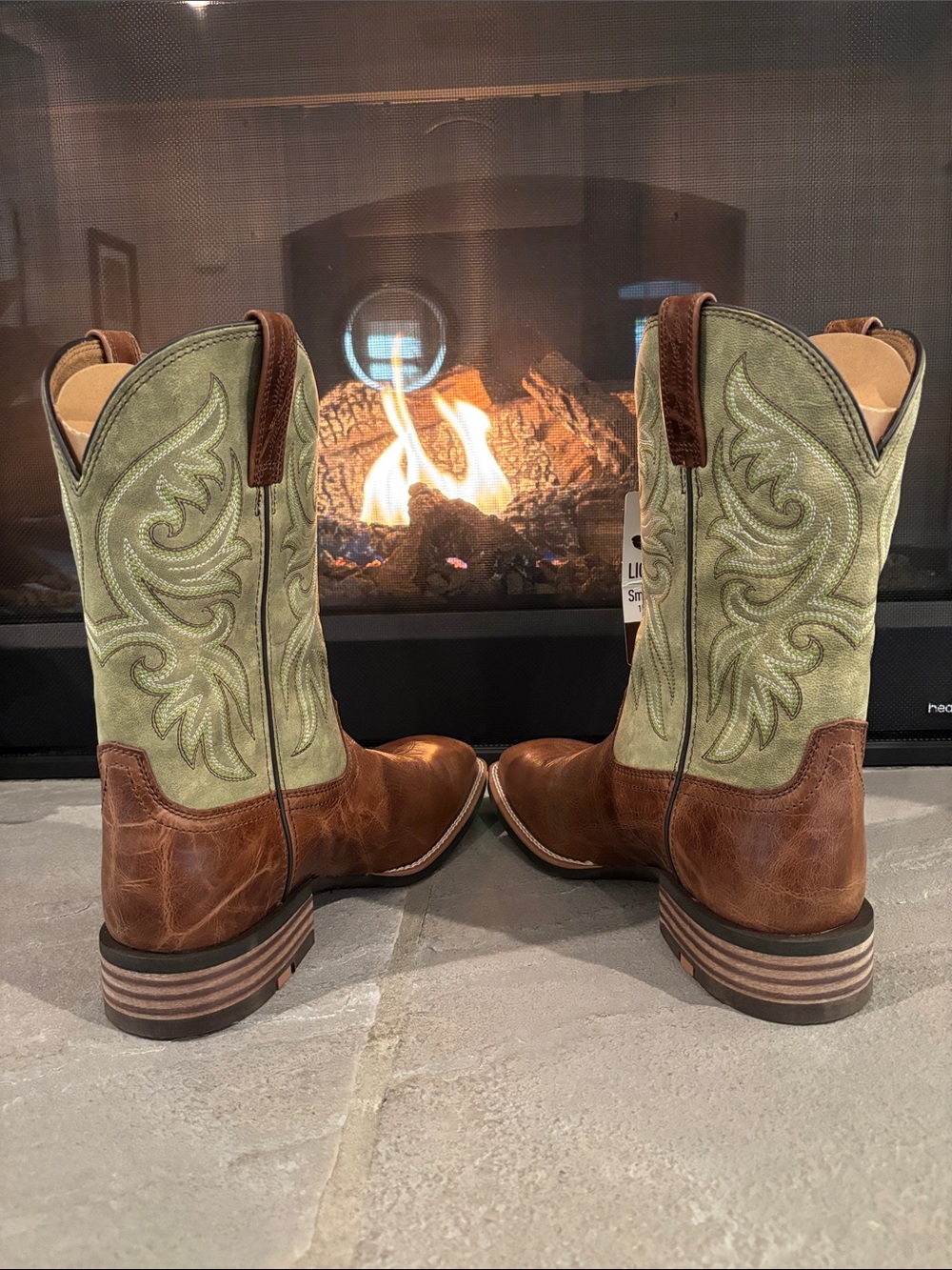 Ariat Slingshot Dark Tan/Easy
Green,ATS,Smartlite Sole,leather,square,Western - Picture 5 of 15